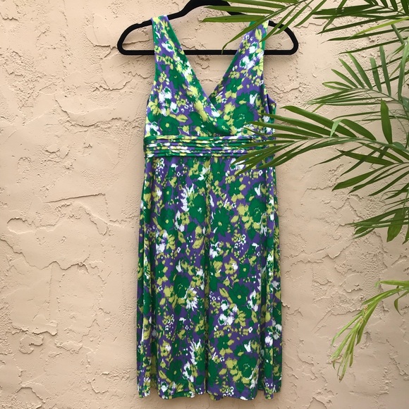 ANTONIO MELANI Dresses & Skirts - Antonio Melani Green/Purple/Yellow Print Dress